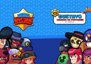 Capa de Caderno Brawl Stars com Personagens para Editar Online