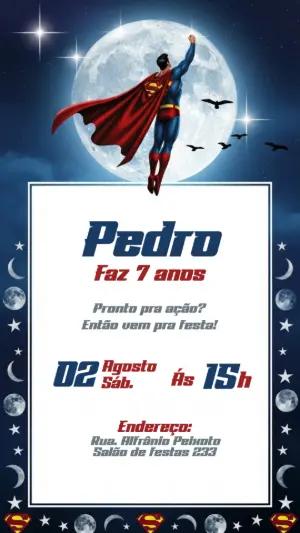 Convite de Aniversário Superman para Editar Online