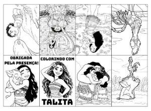 Lembrancinha Moana Livro de Colorir para Editar Online