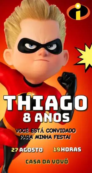 Convite de Aniversário Os Incríveis Flecha para Editar