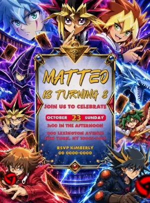 Yu-Gi-Oh! Birthday Invitation | Editable Digital Template