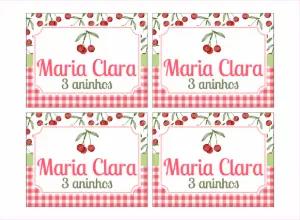 Adesivo Marmita Festa Cerejinha para Editar Online