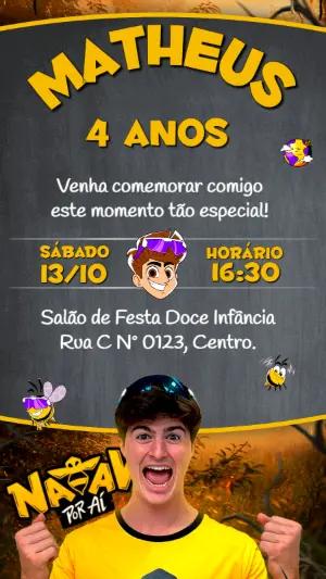 Convite de Aniversário Natan por Aí para Editar Online