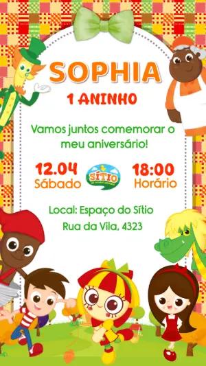 Convite Aniversário Sítio do Pica-Pau Amarelo para Editar Online