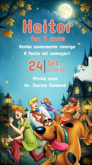 Convite de Aniversário Scooby-Doo: Modelo Digital Editável