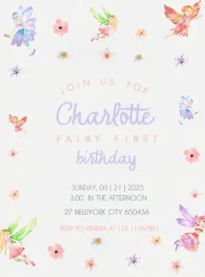 Enchanting Fairy Birthday Invitation | Editable Digital Template