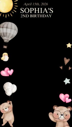 Cute Bear Birthday Story Template for Editing
