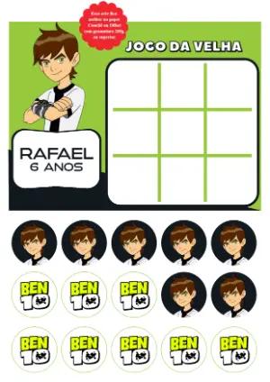 Jogo da Velha Ben 10 para Aniversário para Editar Online