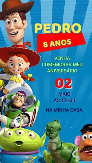 Convite de Aniversário Toy Story para Editar Online