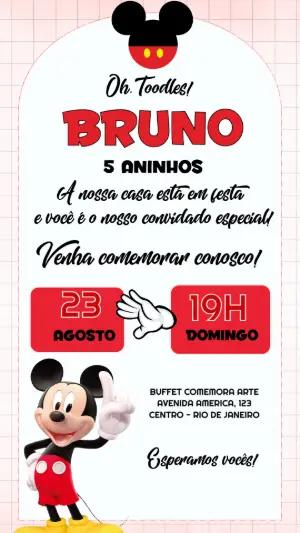 Convite Mickey Mouse para editar