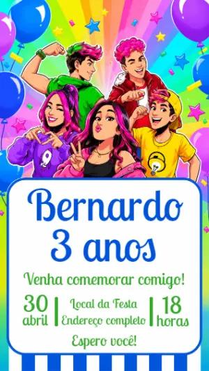 Convite de Aniversário Dos Rosa para Editar Online