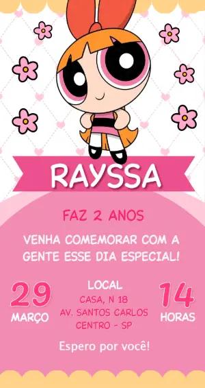 Convite Digital Aniversário Infantil Florzinha para Editar
