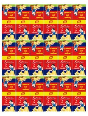 Rótulo Editável para Tic Tac Aniversário Branca de Neve