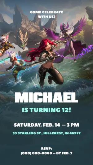 Epic Video Game Birthday Invitation Template to Edit