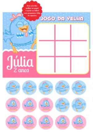 Jogo da Velha Galinha Pintadinha para Editar e Imprimir