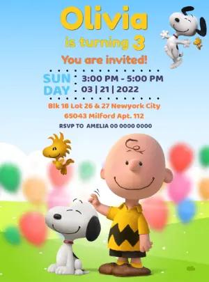 Snoopy & Friends Birthday Invitation to Edit Online