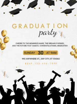 Elegant Graduation Party Invitation Template to Edit