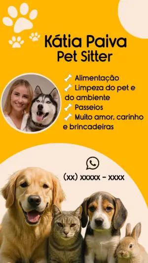 Cartão de Visita Pet Sitter com Foto para Editar Online