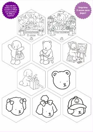 Jogo da Memória Aniversário de Bichinhos Fofos para Editar
