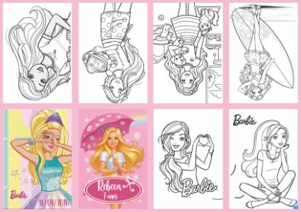 Livrinho de Colorir Barbie para Aniversário - Modelo Editável