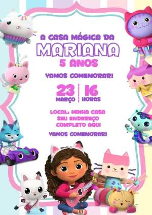 Convite de Aniversário Casa Mágica da Gabby para Editar