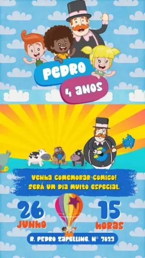 Convite Animado Aniversário Mundo Bita para Editar Online
