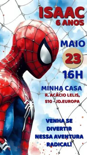 Convite de Aniversário Homem-Aranha Herói | Modelo Editável