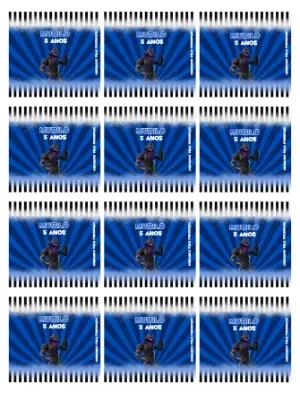 Adesivo para Balinha Personalizada Gamer Azul para Aniversário