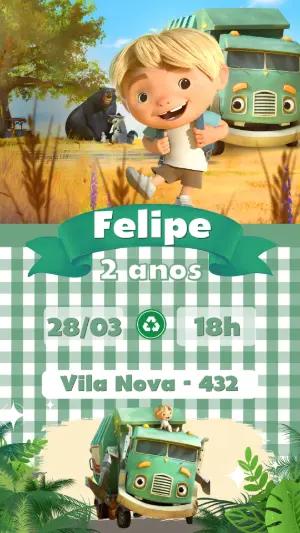 Convite Digital Zé Coleta e Amigos | Modelo de Aniversário Editável