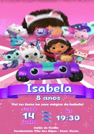 Convite Animado A Casa Mágica da Gabby para Editar Online