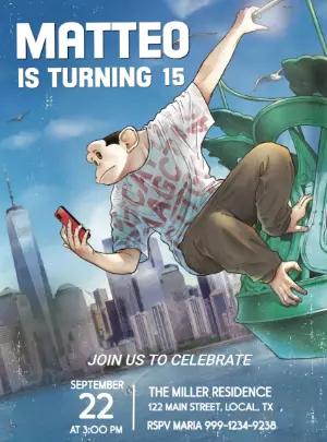 The Darwin Incident Birthday Invitation - Editable Template