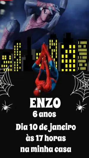 Vídeo Convite de Aniversário Homem-Aranha Editável