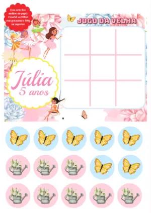 Jogo da Velha Fadas do Bosque para Editar e Imprimir Online