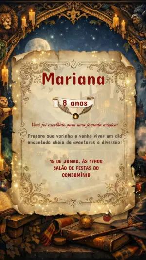 Convite de Aniversário Harry Potter para Editar