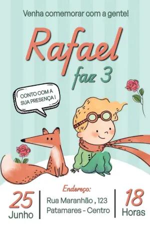 Convite de Aniversário O Pequeno Príncipe para Editar Online