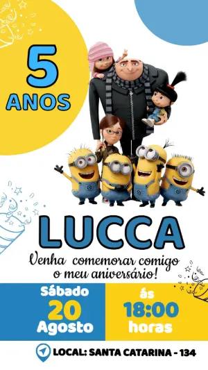 Convite Digital Meu Malvado Favorito Editável para Aniversário
