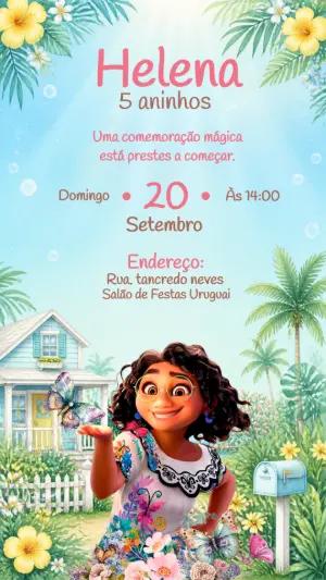 Convite de Aniversário Encanto com Mirabel para Editar