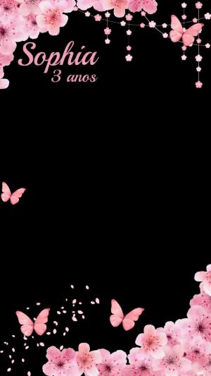 Moldura para Stories Jardim Encantado Rosa para Editar