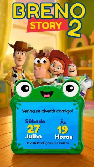 Vídeo Convite de Aniversário Toy Story: Modelo Animado Editável