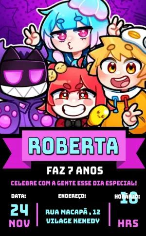 Convite de Aniversário Turma da Batatinha Colorido para Editar