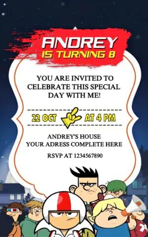 Kick Buttowski Birthday Invitation - Editable Digital Template
