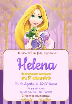 Convite de Aniversário Rapunzel Enrolados para Editar
