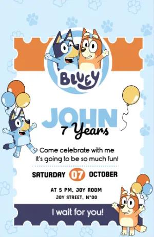 Bluey and Bingo Birthday Invitation to Edit Online
