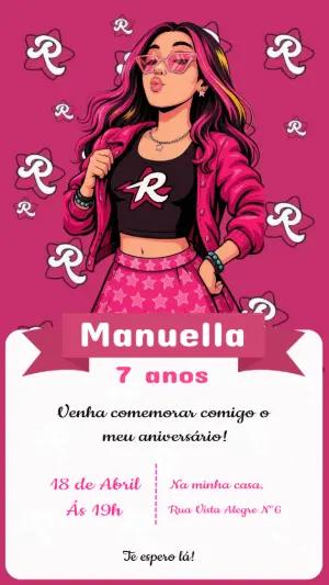 Convite de Aniversário Emilly Vick para Editar