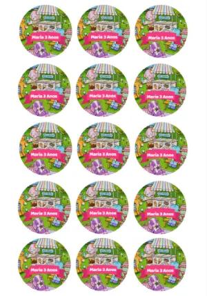 Tag Aniversário Estilo Bobbie Goods com Bichinhos para Editar