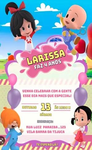 Convite Aniversário Cleo e Cuquin para Editar Online