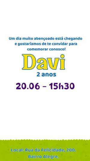 Convite Animado 3 Palavrinhas para Editar Online e Enviar