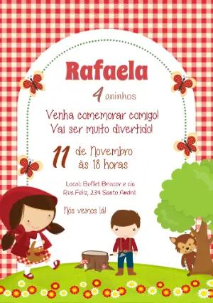 Vídeo Convite de Aniversário Chapeuzinho Vermelho Editável