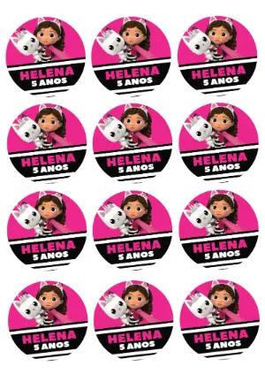 Adesivo Redondo Casa Mágica da Gabby para Editar Online