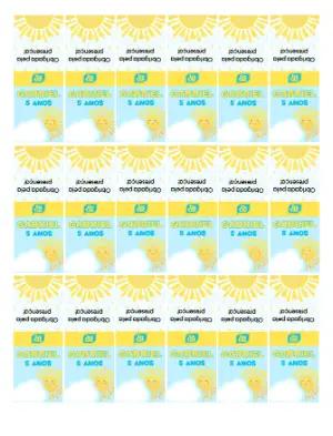Rótulo Editável para Tic Tac Aniversário Infantil Tema Sol